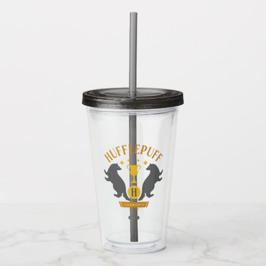 Verre En Acrylique HUFFLEPUFF™ Badger and Cup House Pride Graphisme (Devant)