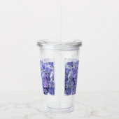 Verre En Acrylique Hydrangée Bleue avec Paruline Acrylique à bordure  (Droite)