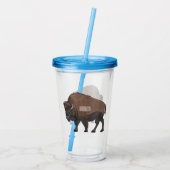 Verre En Acrylique Illustration de bison (Dos)