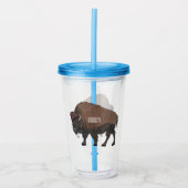 Verre En Acrylique Illustration de bison (Devant)