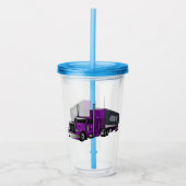 Verre En Acrylique Illustration de camion semi-remorque (Devant)