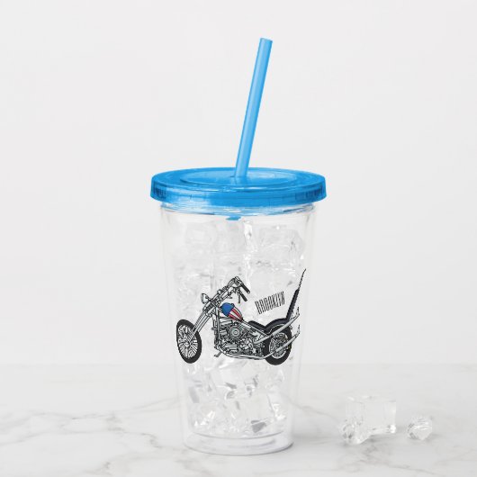 Verre En Acrylique Illustration de Chopper Motorcycle 1950 (Dos glace)