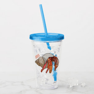 Verre En Acrylique Illustration de crabe ermite