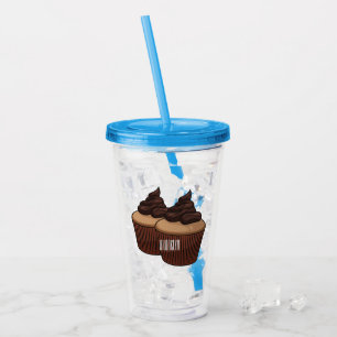 Verre En Acrylique Illustration de Cupcake