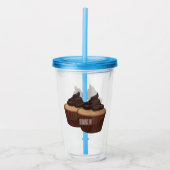 Verre En Acrylique Illustration de Cupcake (Devant)