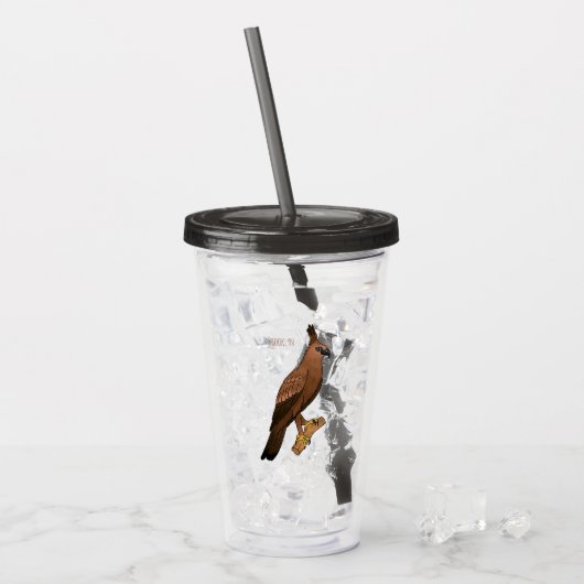 Verre En Acrylique illustration de dessin animé d'aigle de Java (Devant glace)