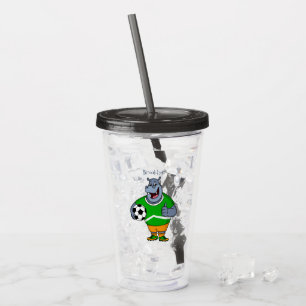Verre En Acrylique Illustration de dessin animé d'un hippopotame drôl