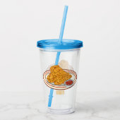 Verre En Acrylique Illustration de dessin animé sur le poulet frit (Dos)