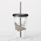 Verre En Acrylique Illustration de dessin de phoque éléphant (Devant)