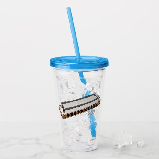 Verre En Acrylique Illustration de dessin d'Harmonica (Devant glace)
