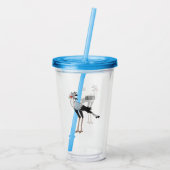 Verre En Acrylique Illustration de dessin du secrétaire pour oiseaux (Dos)