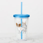 Verre En Acrylique Illustration de dessin pour chien de Papillon (Devant)