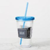 Verre En Acrylique Illustration de dessin sur micro-ondes (Dos)