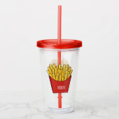 Verre En Acrylique Illustration de frites (Devant)