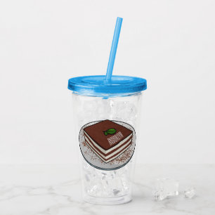 Verre En Acrylique Illustration de gâteau de Tiramisu
