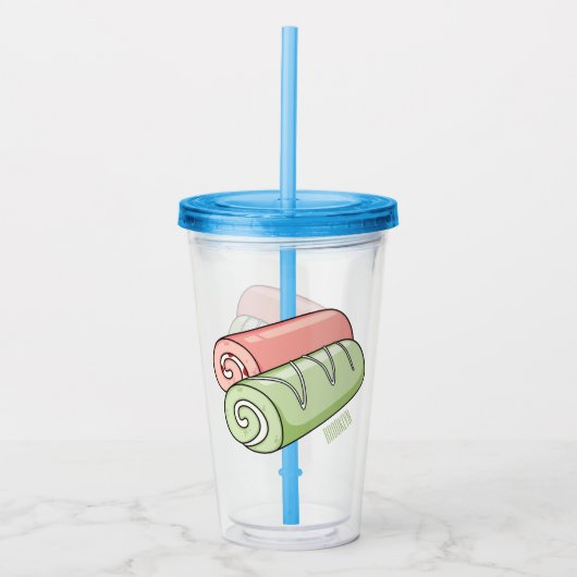 Verre En Acrylique Illustration de gâteau suisse roll / roll (Devant)