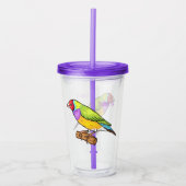 Verre En Acrylique Illustration de l'oiseau de taille gouldienne (Devant)