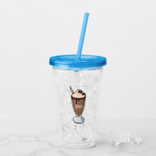 Verre En Acrylique Illustration de milk-shake au chocolat