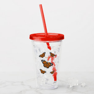 Verre En Acrylique Illustration de papillon monarque