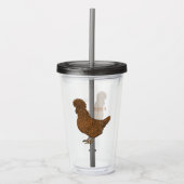 Verre En Acrylique Illustration de poulet à la polis chamois (Devant)