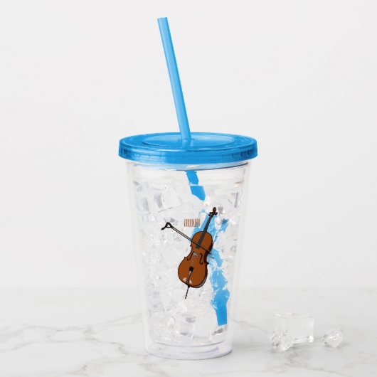 Verre En Acrylique Illustration de violoncelle (Devant glace)
