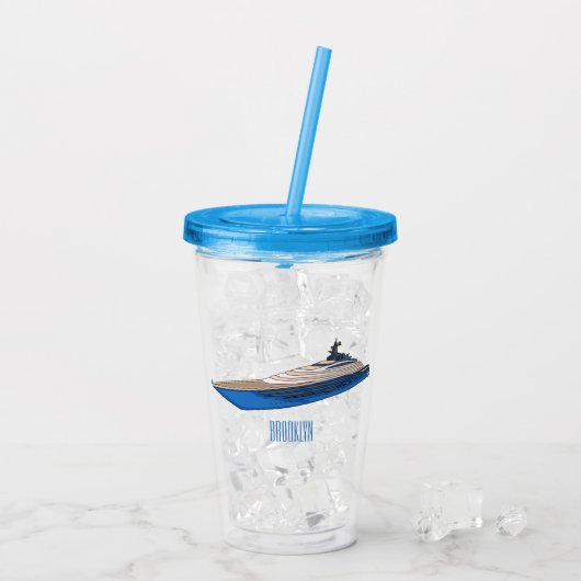 Verre En Acrylique Illustration de yacht (Dos glace)