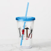 Verre En Acrylique Illustration des outils de menuiserie (Dos)