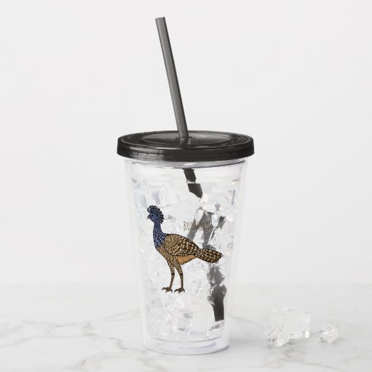 Verre En Acrylique Illustration d'oiseau de curassow (Devant glace)