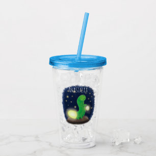 Verre En Acrylique Illustration du ver vert mou