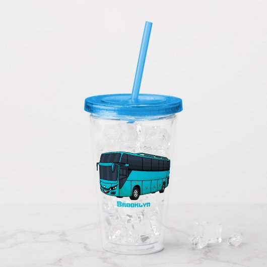 Verre En Acrylique Illustration d'un autobus à passagers moderne (Dos glace)