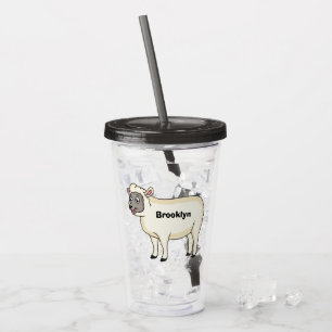 Verre En Acrylique Illustration d'un mouton joyeux
