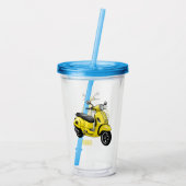 Verre En Acrylique Illustration d'une moto cyclable (Dos)