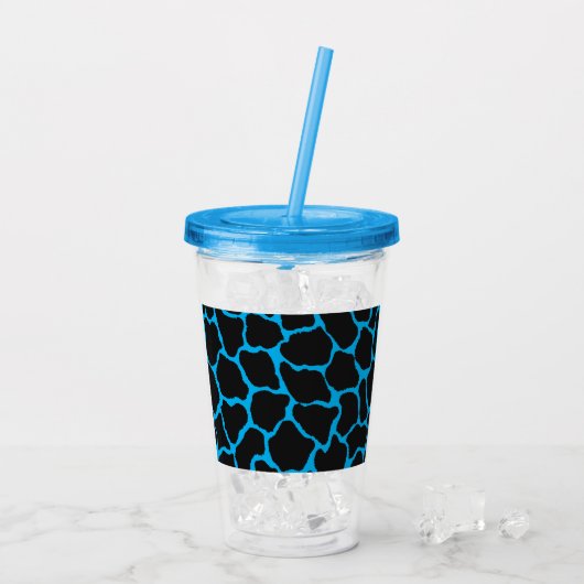 Verre En Acrylique Imprimer Giraffe Bleue (Dos glace)