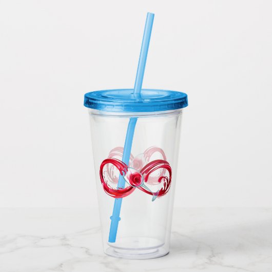 Verre En Acrylique Infini avec du vin rouge (Dos)