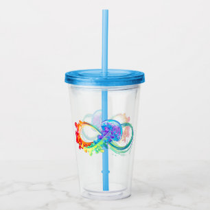 Verre En Acrylique Infinity avec Rainbow Jellyfish