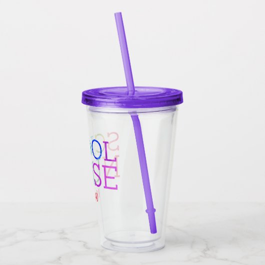 Verre En Acrylique Infirmière d'école d'aquarelle d'arc-en-ciel (Gauche)