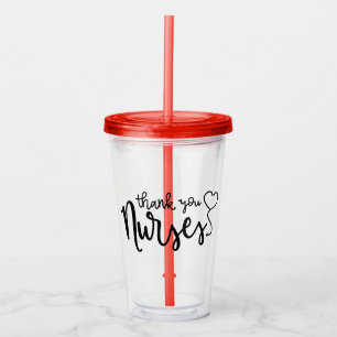 Verre En Acrylique Infirmières Mercis Script soigné