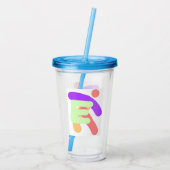 VERRE EN ACRYLIQUE INITIAL E MONOGRAM ENFANTS (Dos)
