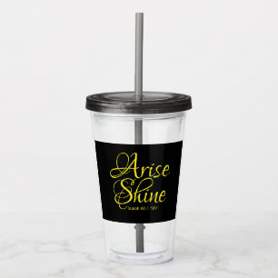 Verre En Acrylique Inspiration Lever et Foi brillante Noir