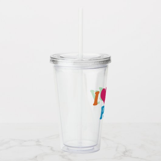 Verre En Acrylique J'Aime Mon Pop (Droite)