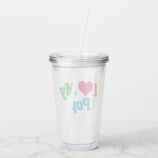 Verre En Acrylique J'Aime Mon Pop (Dos)