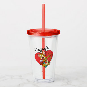 Verre En Acrylique Jerry Mouse habillée en Saint Valentin