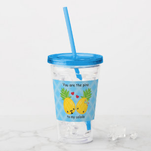 Verre En Acrylique Joli ananas Tropical Pina Colada Romantique