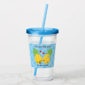 Verre En Acrylique Joli ananas Tropical Pina Colada Romantique (Dos)