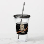 Verre En Acrylique Joli collier de hibou sur les étoiles de branches (Dos)