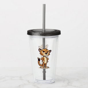 Verre En Acrylique joli guépard mécontent