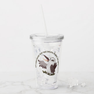 Verre En Acrylique Joli kookaburra louez le Seigneur verset biblique