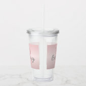 Verre En Acrylique Joli Monogramme rose personnalisable et votre nom  (Droite)