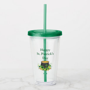 Verre En Acrylique Joli St. Patrick's Day Pot d'or