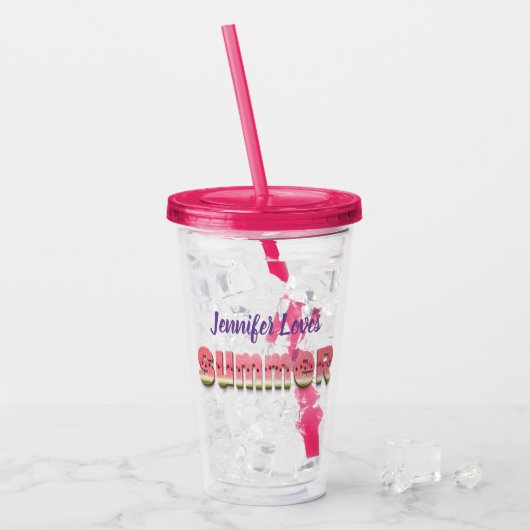 Verre En Acrylique Jolie pastèque été humour typographie (Devant glace)